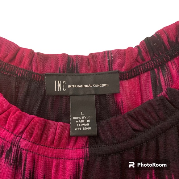 INC International Concepts Purple/Black Off The Shoulder Women’s Blouse - Picture 2 of 3